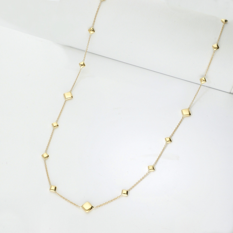 Square necklace in yellow gold 18k, 90 cm Square necklace in yellow gold 18k, 90 cm