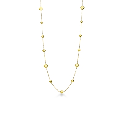Square necklace in yellow gold 18k, 90 cm