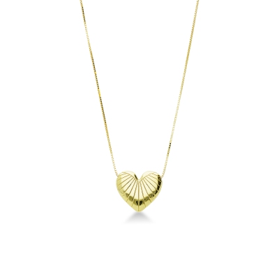 Necklace with heart pendant in yellow gold 750