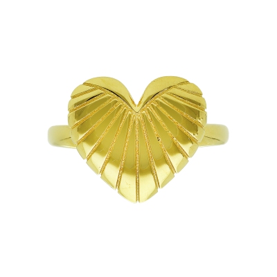 Heart ring in yellow gold 750