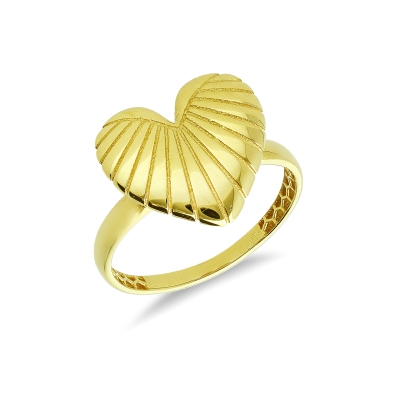 Heart ring in yellow gold 750