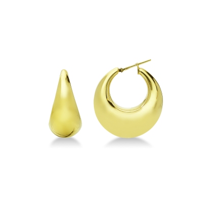 Chunky hoop yellow gold 18k earrings