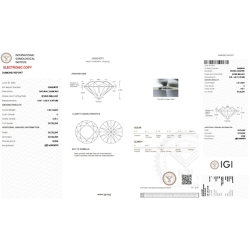 IGI Certified Diamond   CT 1.00   D  VVS 1 2
