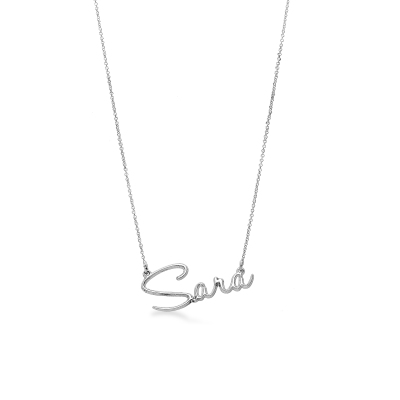 Customizable necklace in 18k white gold, SARA
