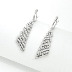 Elegant drop earrings white gold 18k with diamonds 2