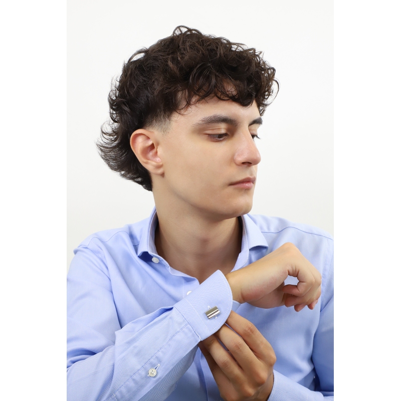 Classic cufflinks in white gold 750