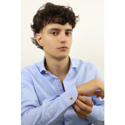 18k yellow gold round cufflinks