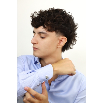 18k white gold square cufflinks with rounded corners