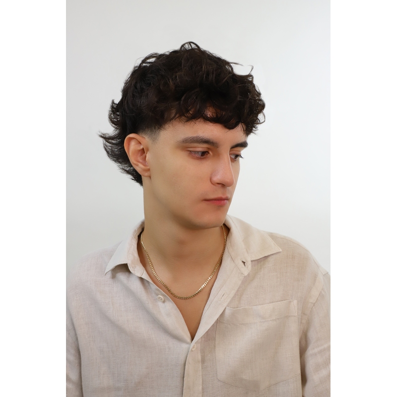 Flat link chain necklace in 18kt yellow gold