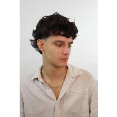 Flat link chain necklace in 18kt yellow gold