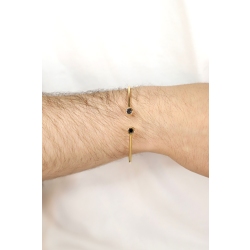 Rigid bracelet in rose gold 18k with black diamonds 2
