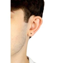 Black diamond single earring in white gold 18k 2