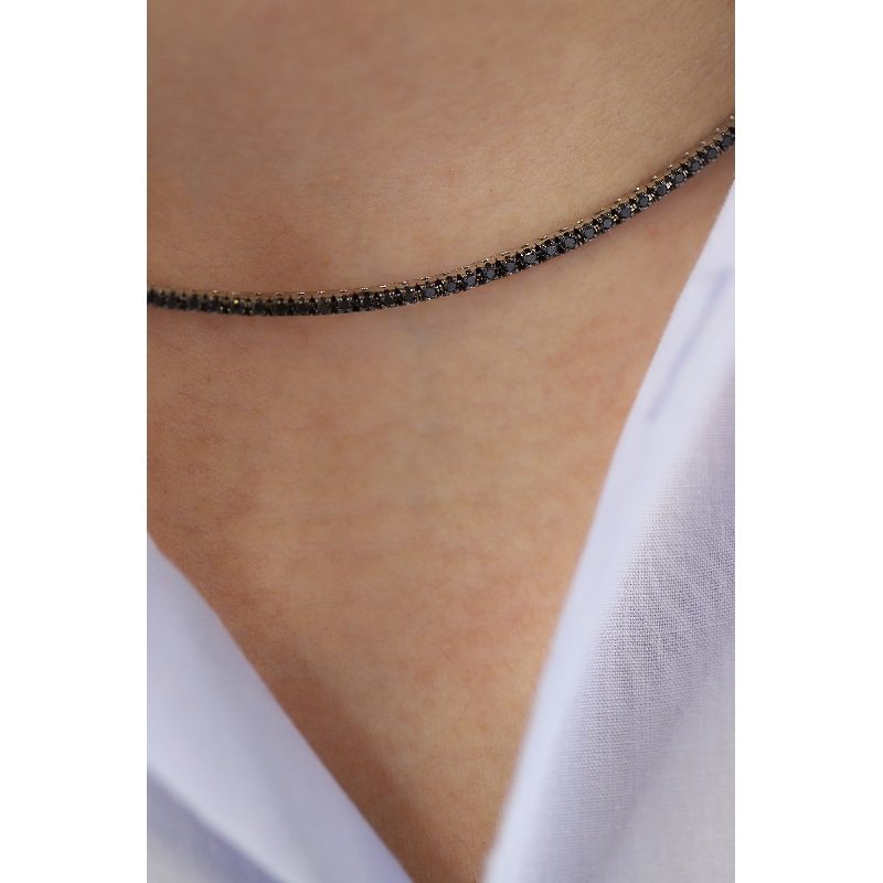 Black diamonds tennis necklace Black diamonds tennis necklace