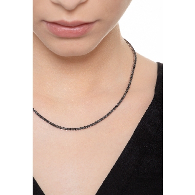 Black diamonds tennis necklace
