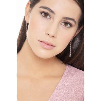 Drop tennis earrings with diamonds, 18k white gold