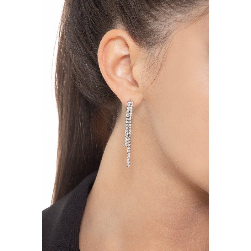 18k white gold drop tennis bracelet with two rows of diamonds 18k white gold drop tennis bracelet with two rows of diamonds