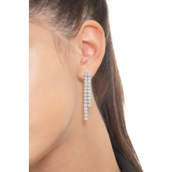 Double drop tennis earrings with diamonds, 18k white gold 2