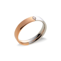 White and rose gold 18k anniversary ring with diamonds 