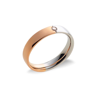 White and rose gold 18k anniversary ring with diamonds 