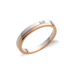 18k white and rose gold anniversary ring with diamonds 