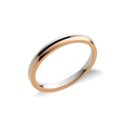 Rose and white gold 18k anniversary ring 