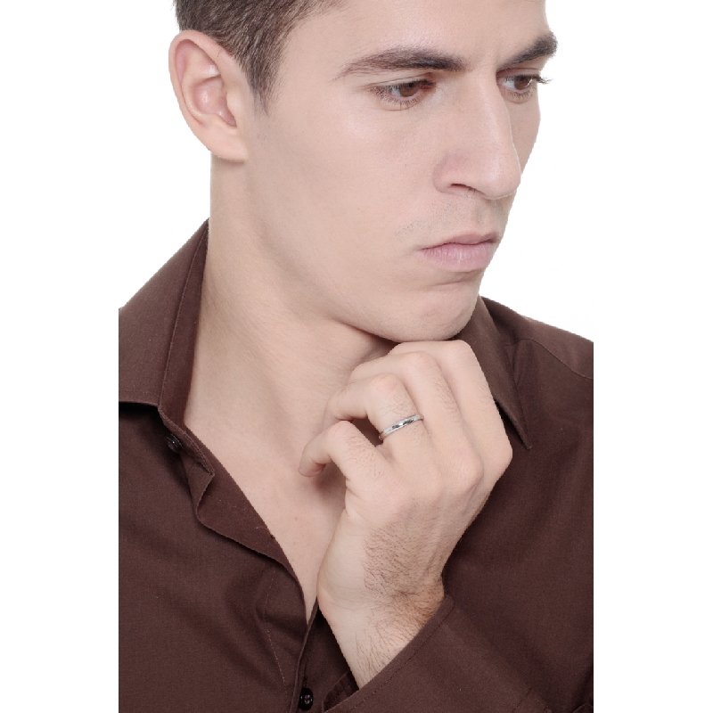 Comfortable wedding ring in 750 white gold