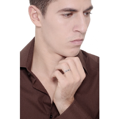 Comfortable wedding ring in 750 white gold