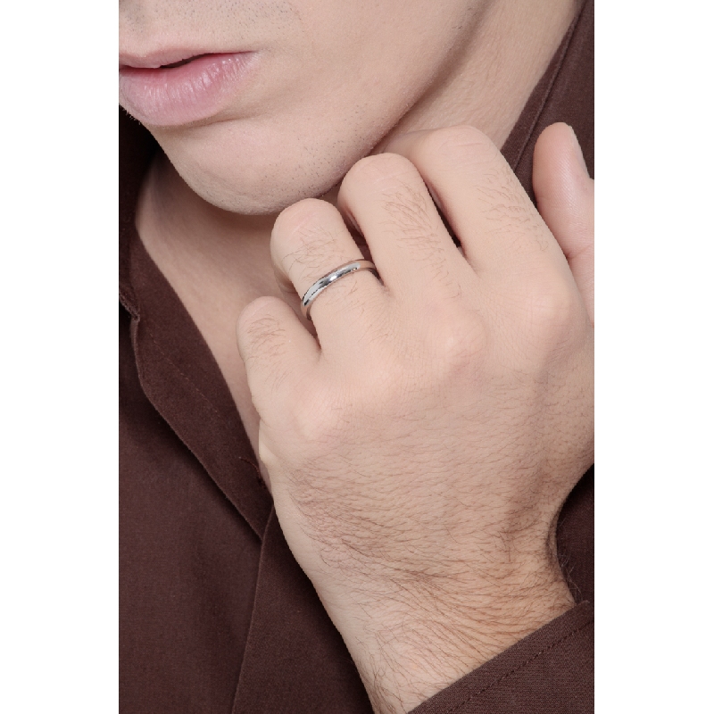 Comfortable wedding ring in 750 white gold