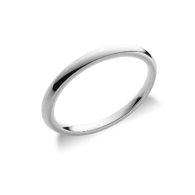 Comfortable wedding ring in 750 white gold
