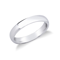 Comfortable wedding ring, 18k white gold 