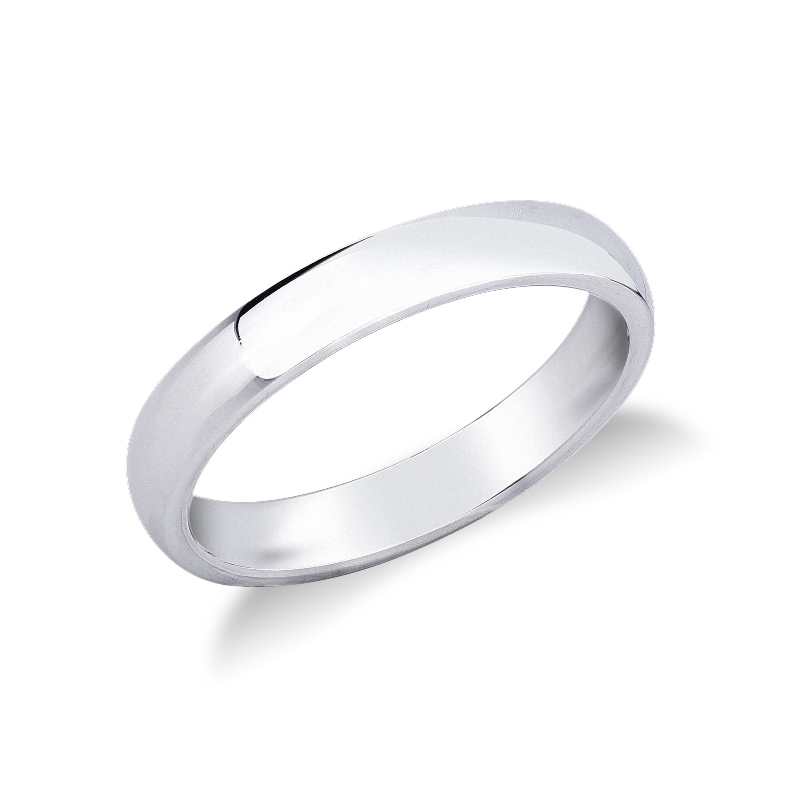 Comfortable wedding ring in 18k white gold 