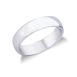 Comfortable wedding ring in 18k white gold