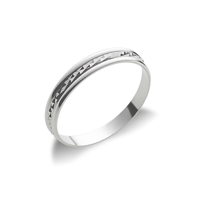 White gold 18k wedding ring diamond cut 