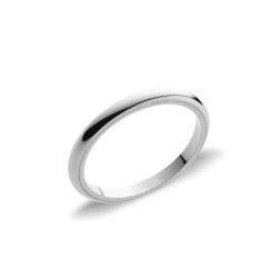 Thin wedding band in 18k white gold