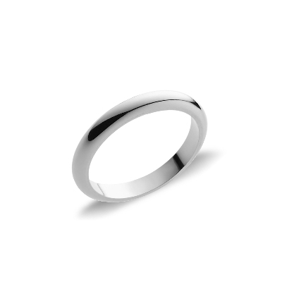 Thin wedding ring in 18k white gold
