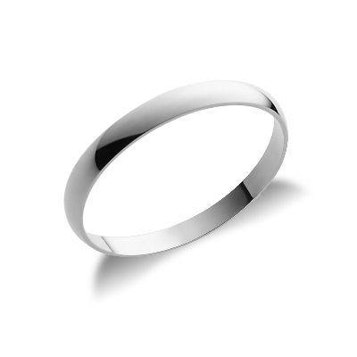 Classical wedding ring in 18k white gold