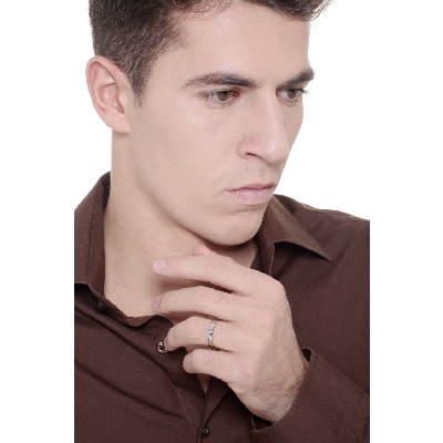 18k white gold classical wedding ring 