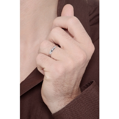 18k white gold classical wedding ring 