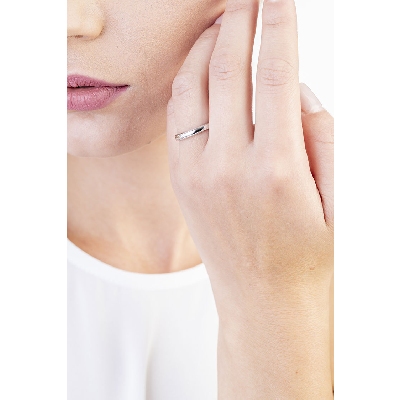 White gold 18k Unoaerre wedding ring Orion with diamond 