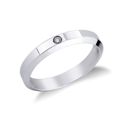 Unoaerre Hydra wedding band in white gold 18k with diamond 