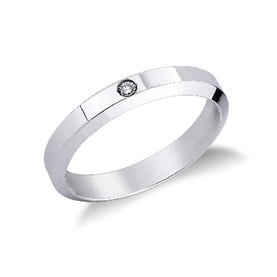 Unoaerre Hydra wedding band in white gold 18k with diamond 