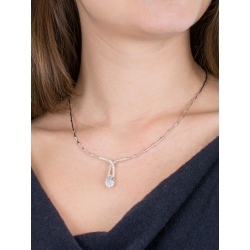 Semirigid necklace with central aquamarine and diamonds 2