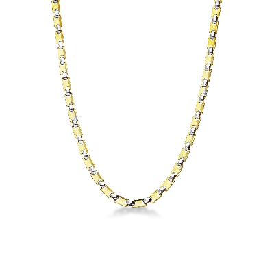 Men 18k white and yellow gold chain
