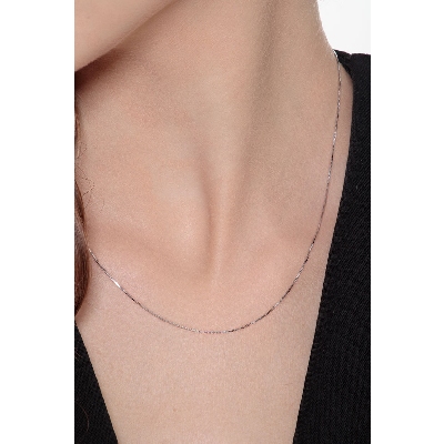 Necklace 18k White Gold Venetian knit