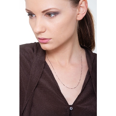 18k white gold venetian chain, 45 cm