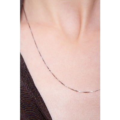 18k white gold venetian chain, 45 cm