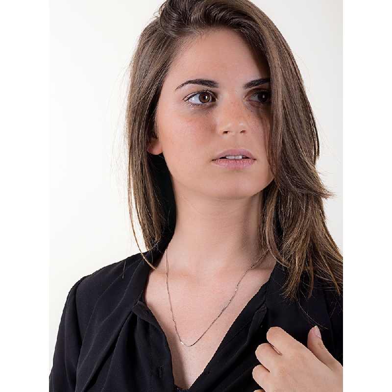 Necklace 18k White Gold with Venetian knit