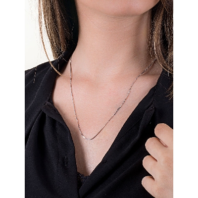 Necklace 18k White Gold with Venetian knit