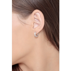 White gold 18k hoop earrings with diamonds, 0,50 ct  2