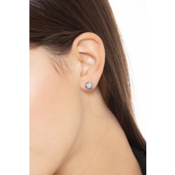 Round diamond stud earrings in 18kt white gold  2